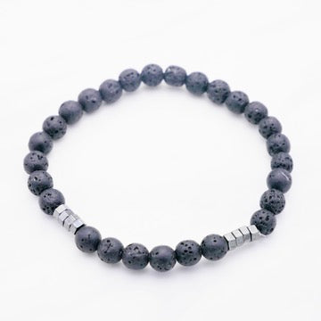 Stepson. Herren Armband Naturstein Lava