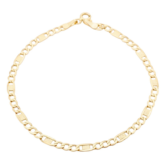 Figaro Panzerarmband in 585er Gold