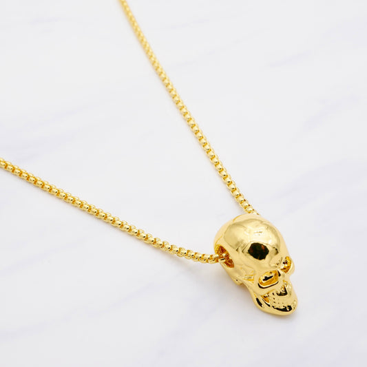 Stepson.Totenkopf Kette Gold – 55 cm | Edelstahl